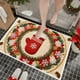 thumbnail image 2 of Felpudo navideño para puerta de entrada, alfombra navideña bordada para baño, diseño de flor de Pascua y guante, estilo rústico, para entrada, felpudo navideño de bienvenida., 2 of 5