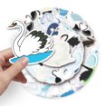 thumbnail image 2 of 50 pegatinas de cisne, bonitas pegatinas impermeables de cisne blanco y negro para botella de agua, monopatín, bicicleta, portátil, estuche de viaje, equipaje, guitarra, ordenador, pegatinas de vinil JAMW Sencillez, 2 of 5