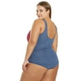 thumbnail image 6 of Sporti Plus Size Textured Chlorine Resistance One Piece Slimsuit, High Cut, Soft Cup (Women's Plus), 6 of 12