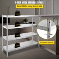 thumbnail image 3 of BENTISM Shelving Unit Storage Shelves 60x18.5 inch 4-tier Stainless Steel Kitchen Shelves, 3 of 9
