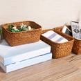 thumbnail image 4 of Cesta de almacenamiento de pasto marino, cesta de escritorio tejida de pasto marino, caja organizadora Rectangular, 4 of 8