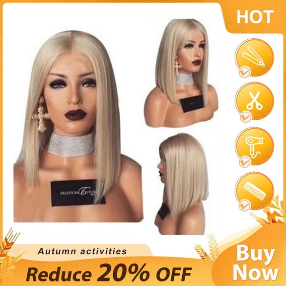 Noyal Women Blonde Remy Human Hair Wig Short Bob Full Wigs Pre Plucked Glueless Wigs
