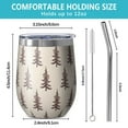 thumbnail image 5 of 12oz Stemless Wine Tumblers Brown Christmas Tree Pattern Vacuum Insulated Stainless Steel Travel Tumbler Cups Mug with Lid and Straw for Champaign,Cocktail,Beer with Cleaning Brush, 5 of 5
