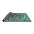 thumbnail image 2 of Ahgly Company Indoor Square Oriental Turquoise Blue Industrial Area Rugs, 4' Square, 2 of 4