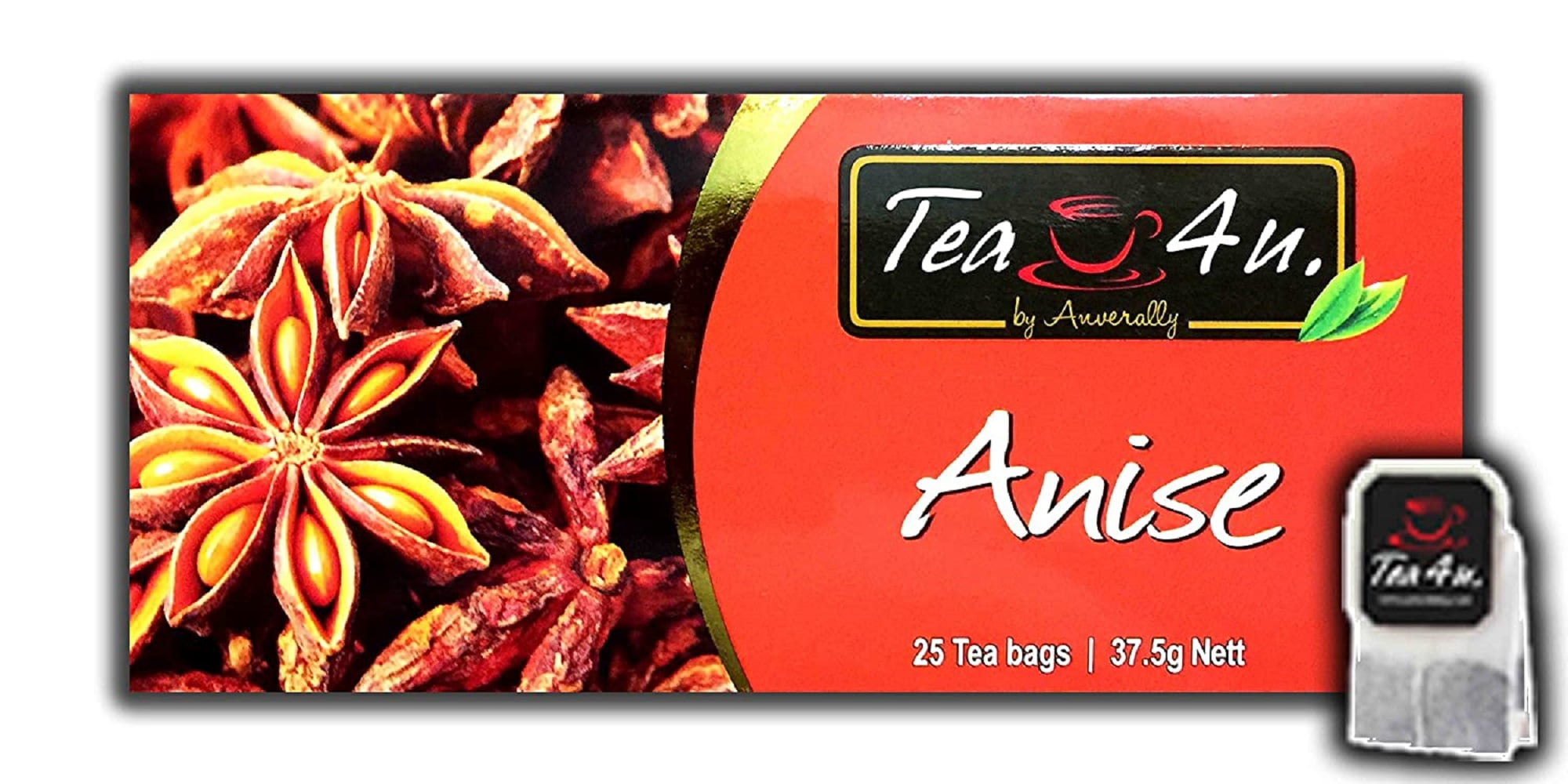 Tea4U Anise Herbal Infusion, from Ceylon, box of 25 teabags