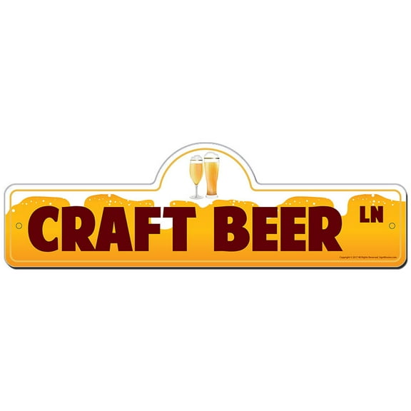 Craft Beer Street Sign | Indoor/Outdoor | Funny Home Decor for Garages, Living Rooms, Bedroom, Offices | SignMission personalized gift