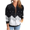 thumbnail image 4 of Ruimatai Women's Printed Long Sleeve Jacket Casual Loose Fit Zippered Outerwear Top with Pockets Comfortable Polyester Fashion Coat, 4 of 6