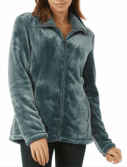 32 Degrees Ladies Plush Jacket - Smoke Green L, Women's, Size: Large
