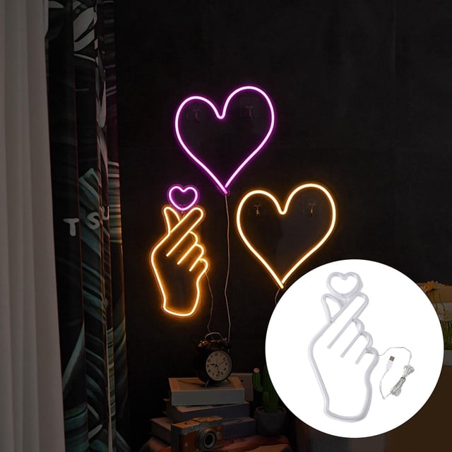 Lámpara de con corazón, letrero de , luces decorativas para decoración de Bar de vacaciones, recuerdo Salvador Muestra de la lámpara de neón