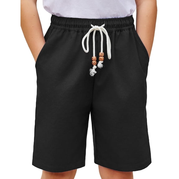 Arshiner Boys Linen Shorts with Elastic Waist Breathable Summer Beach Shorts for Kids