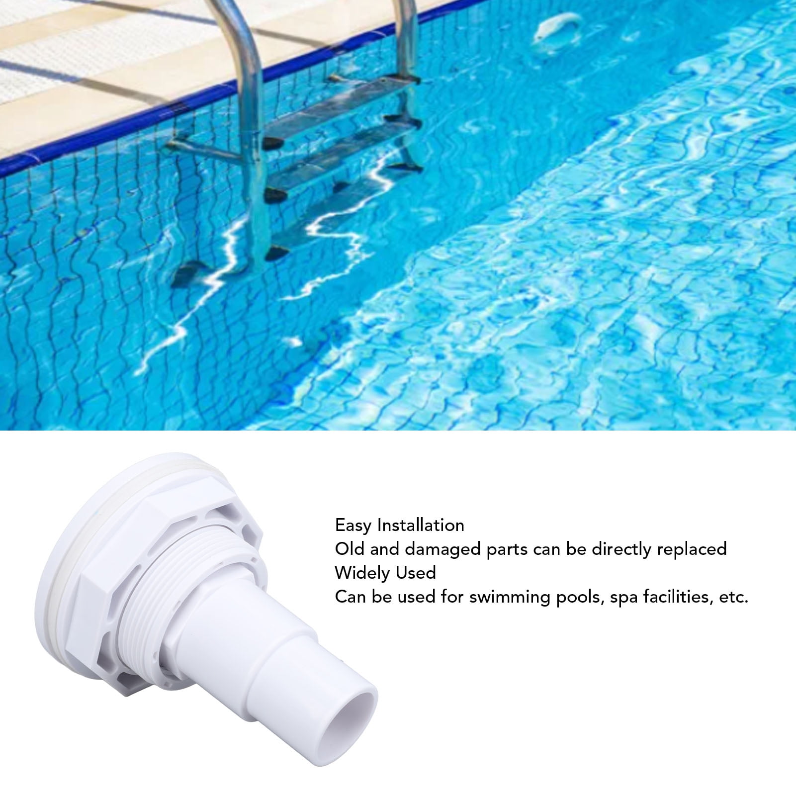 BIMZUC Pool Return Fitting SP1026D Standard 32mm / 1.26 inches 38mm / 1.50 inches Interface G2 Male Thread Above Ground Pool Complete Return Jet Fitting