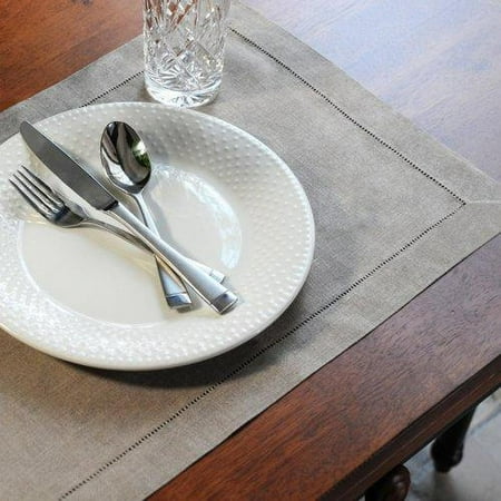 

American Classics Handmade Hemstitch Traycloth Place mat Set of 4 Over 20+ Colors (Natural)