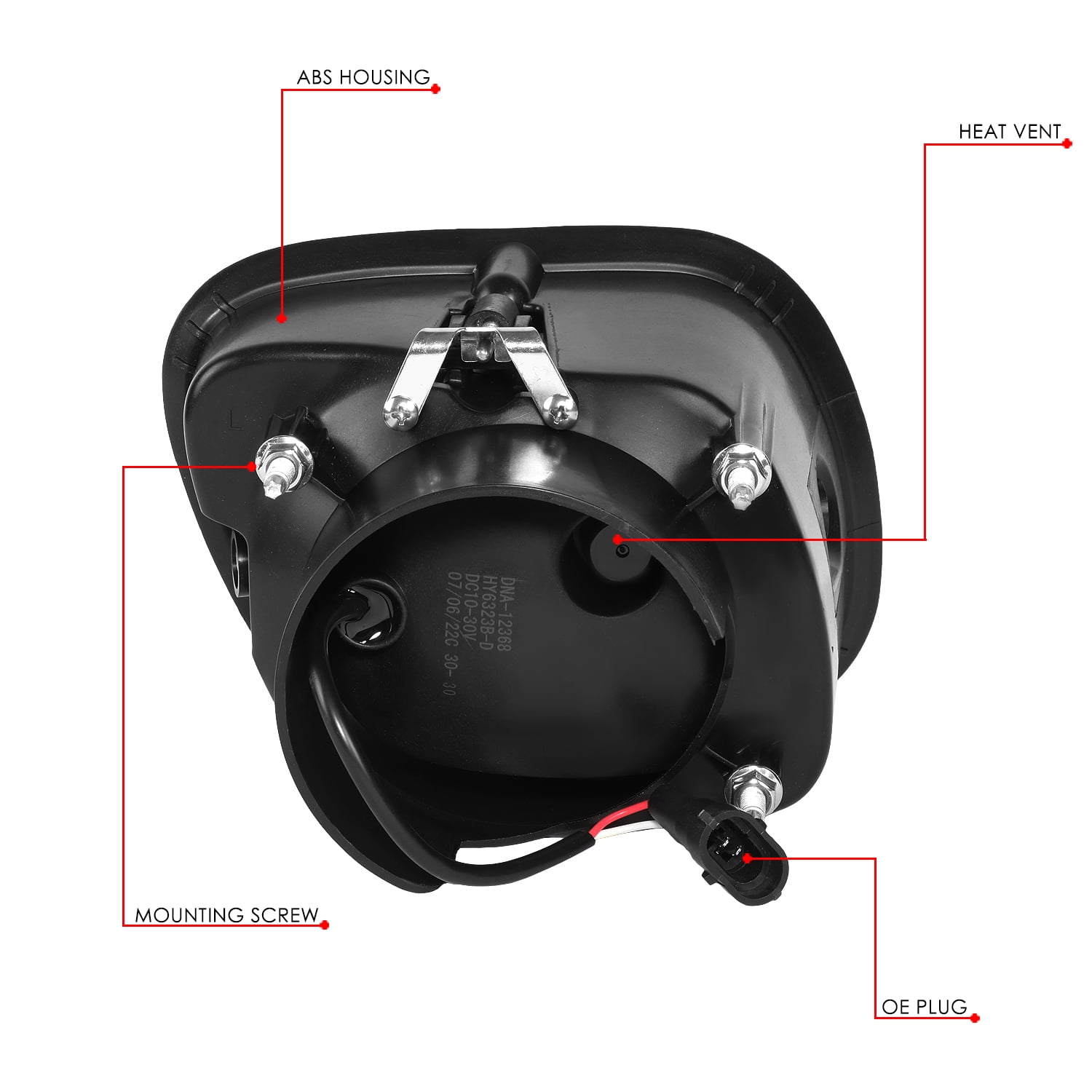 DNA MotoringFL-HAY-008-BK For 2008-2017 Freightliner Cascadia Black Housing Full LED Projector Fog Lights