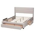 thumbnail image 5 of Baxton Studio Braylon Beige Fabric and Brown Wood Queen Storage Platform Bed, 5 of 13