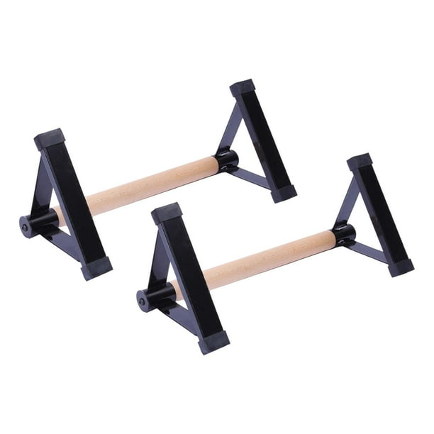 Barras de soporte para manos, barras de empuje de madera, mangos de empuje hacia arriba, barras paralelas para interior y exterior, soporte de manos, Negro