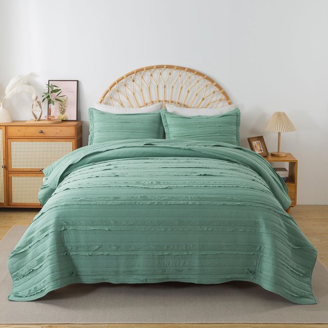 Juego de cama Queen Quilt HoneiLife, ligero y suave, de microfibra