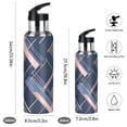 thumbnail image 2 of Yayeee 20oz Insulated Water Bottle Double Wall Stainless Steel with Flip Straw Lid, Black Stripes, 2 of 7