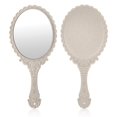 thumbnail image 1 of Handheld Mirror, Small Cute Hand Held Decorative Mirrors for Girls Makeup Embossed Flower Portable Travel Personal Cosmetic Mirror with Powder Puff, 1 of 7