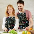 thumbnail image 3 of Pioneer Flower Floral Print Pattern Apron-Garden Aprons for Women with Pockets-Cotton Linen Waterproof Kitchen Cooking Gardening Aprons Adjustable for Kitchen,Cooking,BBQ and Salon 33x27 Inch, 3 of 7