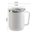 thumbnail image 3 of Vrorvz Portable Double Layer Stainless Steel Coffee Mug with Lid and Handle Insulated for Travel Camping and Office Induction Heatable Keeps Drinks Warm or Cold for Hours, 3 of 8