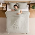 thumbnail image 5 of Virtu Comforter Sets, All Season Lightweight Solid King Size Comforter Sets, 3-Pc Bedding Sets, Oatmeal, 5 of 8