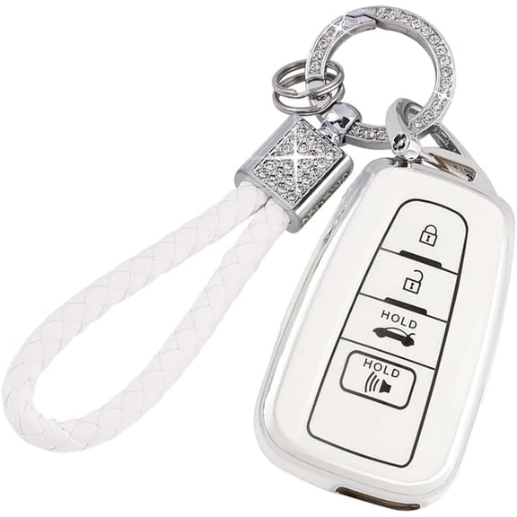 Key Fob Cover Compatible with Toyota Camry RAV4 Corolla C-HR Avalon Highlander Prius 4 Button Keychain Case Holder Protector,1