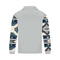 thumbnail image 4 of Awdenio Mens Shirts , Men Quarter Zip Vintage Pattern Sweatshirt Long Sleeve Half Zip Pullover with Pockets Long Sleeve Lapel Top Shirt, 4 of 5