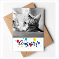 thumbnail image 1 of Animal Pure Gray Cat Photograph Picture Wedding Cards Congratulations Greeting Envelopes, 1 of 3