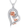 thumbnail image 4 of Collar de plata de ley con forma de rosa y corazón para mujer, cumpleaños, madres, Da, 4 of 5