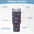 thumbnail image 5 of Sikiie Fire Truck 1 Insulated Stainless Water Bottle Lid Travel Mug Cup Insulated Tumblers Cup 40oz Ice Bully With Handle, 5 of 8