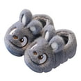 thumbnail image 2 of SYMSHOES Unisex Kids Kids Warm Fuzzy Plush Cartoon Rabbit Slippers - Anti-slip Closed Toe Polyester Indoor House Slippers for 3-12Y Pre-teens, Gray,Size 38, 2 of 8