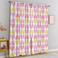 thumbnail image 4 of Abstract Romantic Colorful Rod Pocket Blackout Curtains, Geometric Symmetry Heart Foldable Breathable Balcony Curtains, Dust-Proof Easy to Clean Drapes for Couple Home Window Decor-W52xL84in, 4 of 5