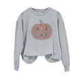 thumbnail image 3 of Luivaraty Sweatshirt for Women Crew Neck Fall Outfits Tops Casual Losse Long Sleeve Halloween Rhinestone Pumpkin Face Sweatshirt, S-2XL, 3 of 5
