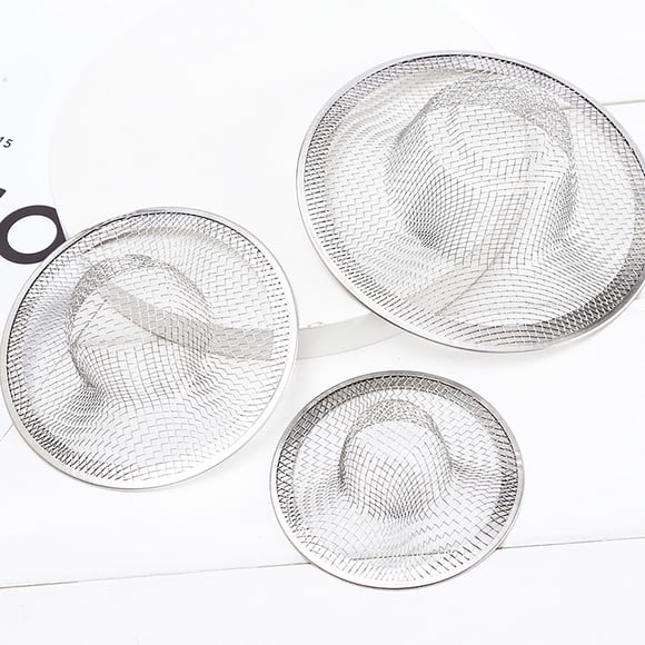 wofedyo Lot de 3 Panier Incliné en Acier Inoxydable Filtre Piège Maille Évier Métal Passoire Bouchons de Vidange Robustes C 9*9*3