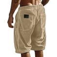 thumbnail image 2 of PIMSSY Men Shorts Corduroy Casual Relaxed Fit Summer Comfort Soft Elastic Waist With Pockets Fashionable Solid Color Bottoms, 2 of 8