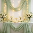 thumbnail image 6 of Wedding Arch Draping Fabric Sheer Curtain Drapes | 30" x 19.6 ft Long Backdrop Curtains for Wedding Anniversary Party, Summer Outdoor Events Drapery, Photo Backgrounds - Mint Green, 6 of 6
