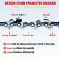 thumbnail image 2 of 3Pack 16 Inch Chainsaw Chain 3/8" LP Pitch, 050" (1.3 mm) Gauge, 57 Drive Links Fits Echo 91PX57CQ, 91VG57CQ Oregon S57, Fits Echo CS-3510/352/3400/400 Worx WG300 WG303 BAUER 20112E-B 16" Chain, 2 of 13
