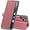 Pink, variant on 9 DIGITAL Kickstand Leather Hard Cell Phone Case for Samsung Galaxy S24 Ultra 5G, Pink