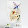 thumbnail image 1 of Dragonfly Tapestry, Watercolor Lily Flower and Flying Bug over It Nature Spring Theme Print, Fabric Wall Hanging Decor for Bedroom Living Room Dorm, 5 Sizes, Multicolor, by Ambesonne, 1 of 1