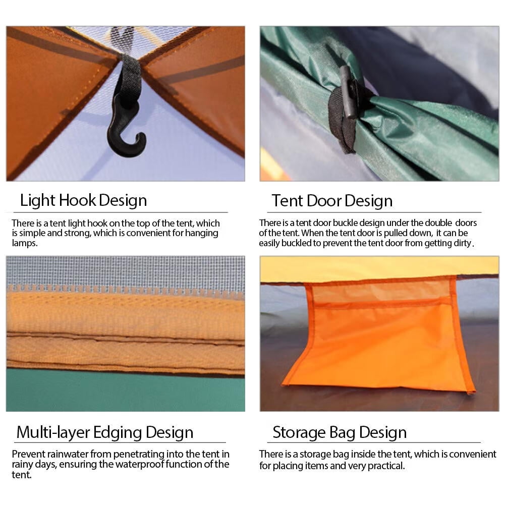 2 Person Instant Pop Up Lightweight Camping Tent,Outdoor Easy Set Up Automatic Family Travel Tent,Portable Backpacking Ultralight Waterproof Windproof Anti-UV Sun Shelter Tent…