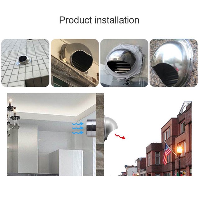 Cubierta de rejilla de ventilación de aire, salida de ventilación de 100/150 mm Salida de ventilación de acero inoxidable Cubierta de ventilación de aire de