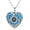 C1-Blue Opal Sunflower, variant on Sterling Silver Sunflower Necklace with Opal/Malachite/Pearl Shell/100 Languages Projection Stone Personalize Heart Photo Pendant Necklace