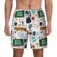thumbnail image 2 of Picia Back To School A pattern Mens Swim Trunks with Compression Liner Stretch Beach Shorts Quick Dry with Zipper Pockets No-Chafing Board Shorts-Large, 2 of 9