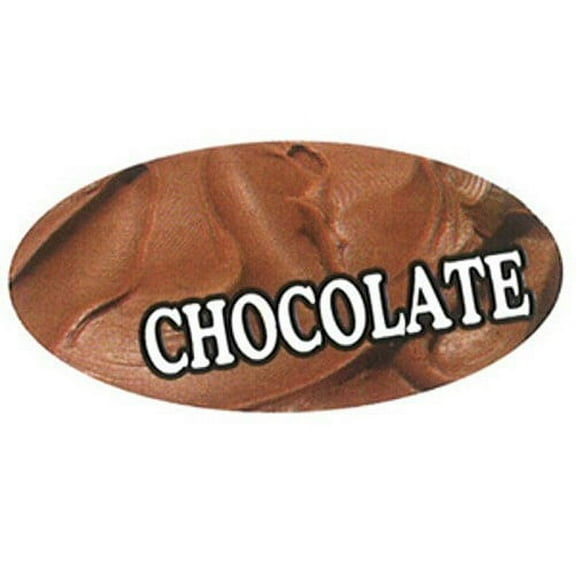 Specialty Printing Oval Chocolate Flavor Label, 1.96" x 31/32" | 1000/Roll