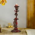 thumbnail image 5 of Sungmor Vintage Cast Iron Candle Holder, 10.2" Tall Rustic Noblewoman Figurine Candlestick, Decorative Taper Candle Stand for Home, Tabletop, Mantel Display, Gothic, Medieval, or Farmhouse Decor, 5 of 8