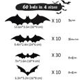 thumbnail image 2 of GRIND- 60Pcs Halloween Decorations Bats 3D Decor For Wall Window Door Party Stickers, 2 of 6
