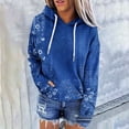 thumbnail image 2 of Levmjia Womens Hooded Sweatshirts Printing Long Sleeve Casual Solid Color Tops Loose Fit For Work Commute Home Comfortable Breathable Holiday Everyday Wear, 2 of 5