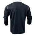 thumbnail image 3 of PUPIU Henley Shirts for Men Long Sleeve Casual Shirts with Pocket Henley Collar Navy M, 3 of 4