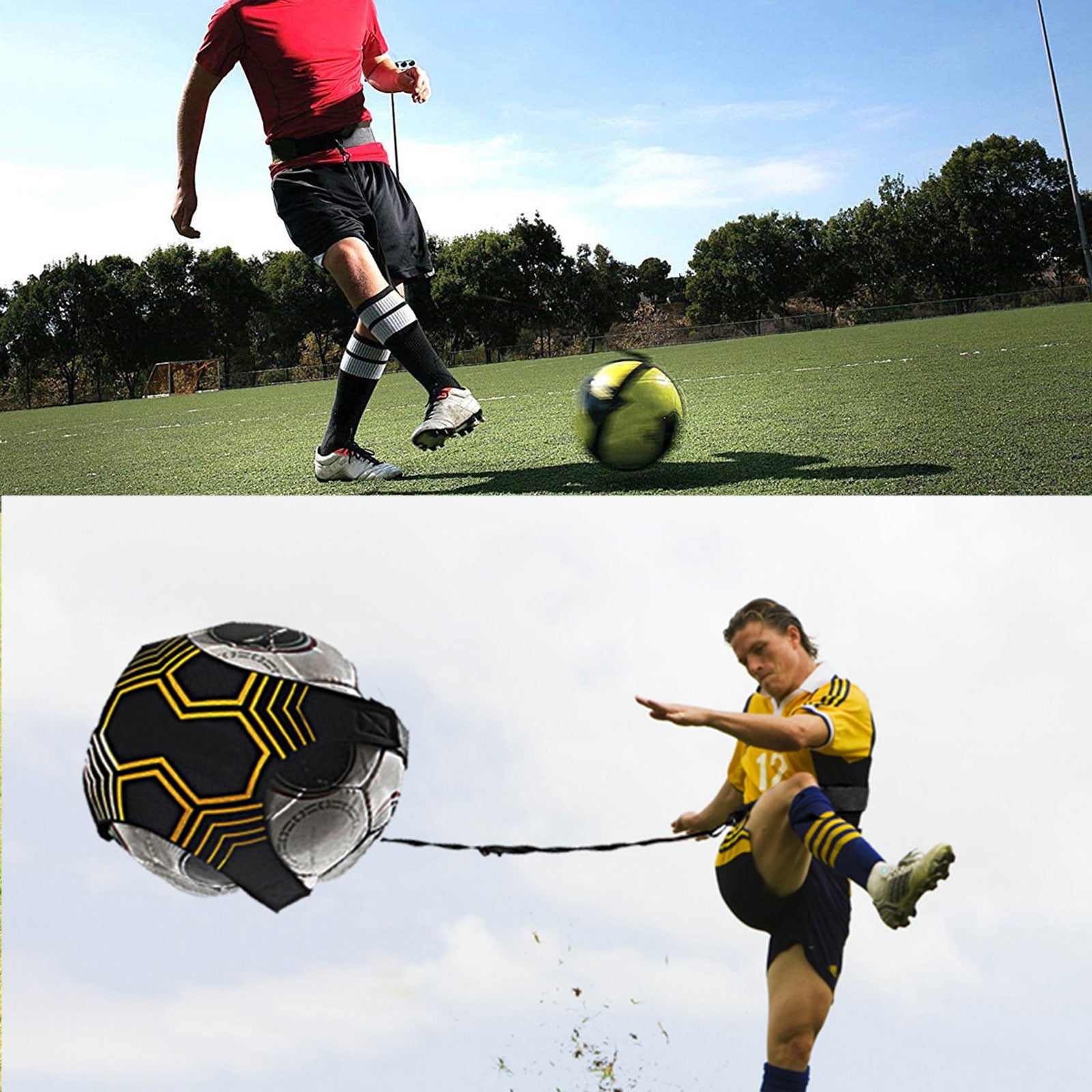 BREEZEY Football Kick Accessories Trainer Waist Belt Elastic Adjustable Control Solo Training Strap for Soccer Volleyball