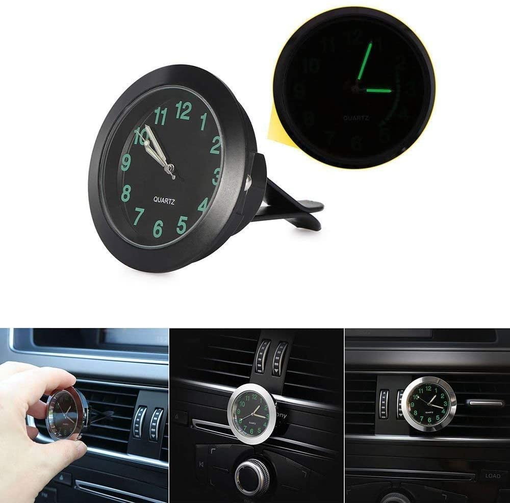 Round Car Air Vent Clock SUV and Mpv Universal Automobile Vehicle Dashboard Clock Perfect Decoration for Car 1.7 Diameter Car Dashboard Clock,Mini Car Quartz Clock 